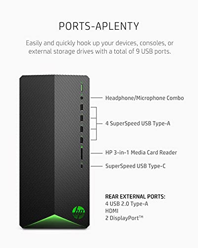 HP Pavilion Gaming Desktop Computer, AMD 6-Core Ryzen 5 5600G Processor(Beat i7-8700, Upto 4.4GHz), AMD Radeon RX5500 4 GB, 8GB RAM, 256GB PCIe NVMe SSD,Mouse and Keyboard, Win 10 Home