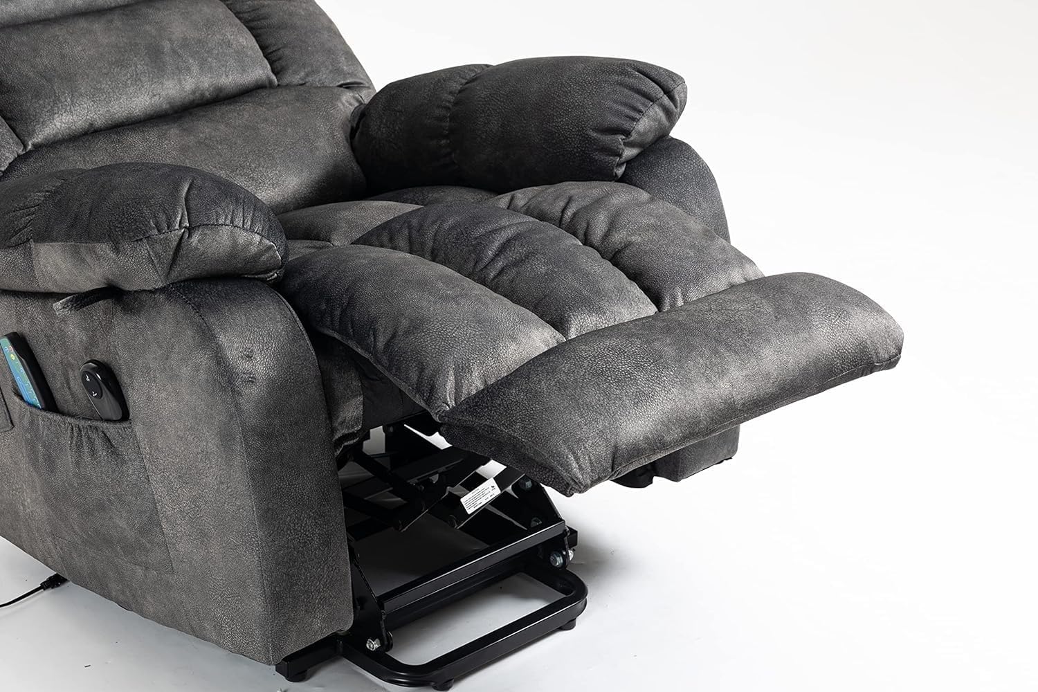Large Fabric Power Lift Chairs Recliner for Elderly Oversized Dual Motor Lift Recliner, Electric Recliner Chair with Infinity Position, Heat and Massage, USB Ports