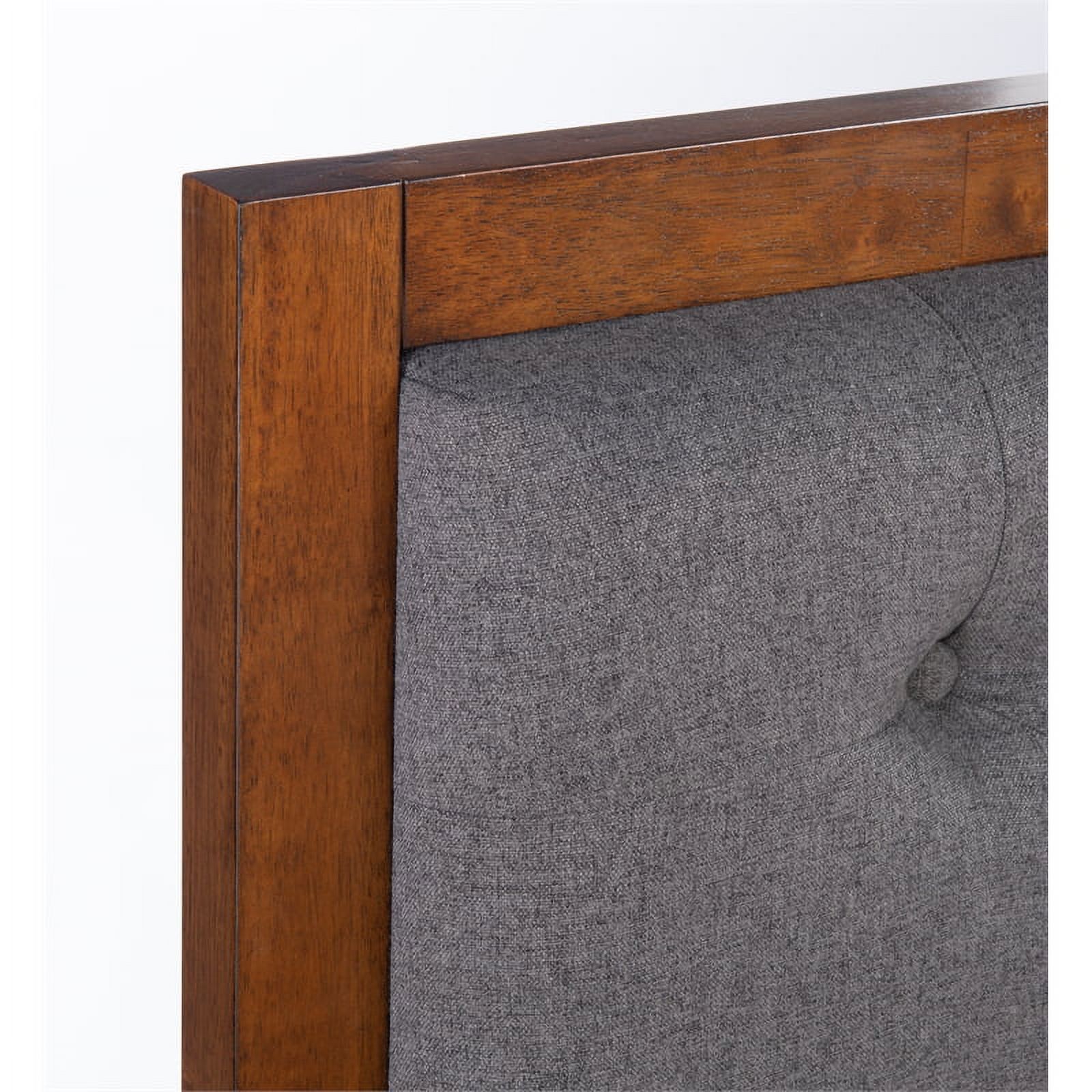 Allora Mid-Century Wood/Polyester King Platform Bed in Medium Brown