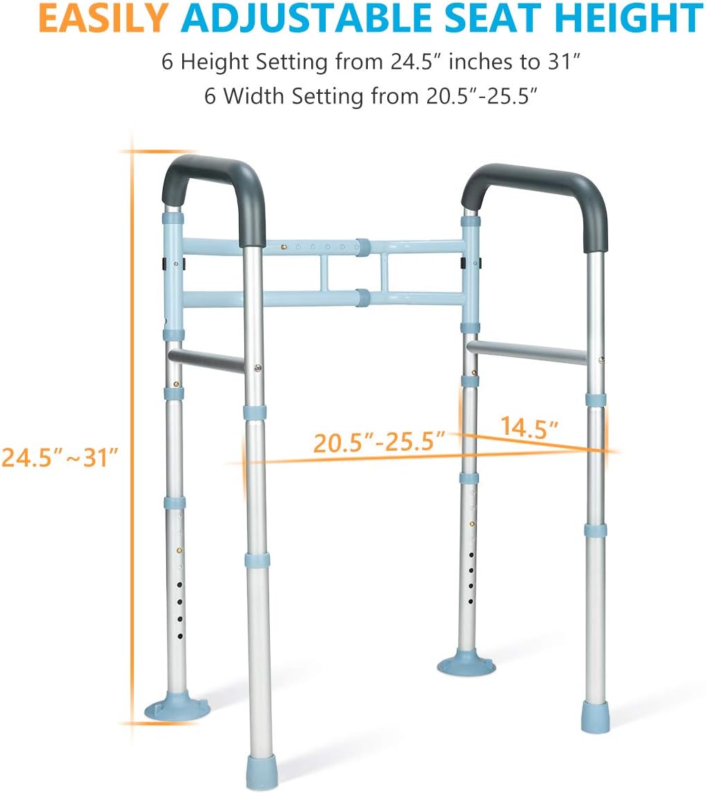 OasisSpace Upright Walker with Seat for Senior & Heavy Duty Medical Toilet Safety Fram