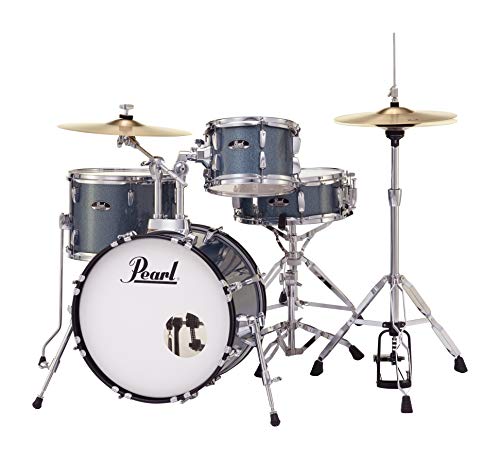 Pearl Roadshow Drum Set 4-Piece Complete Kit with Cymbals and Stands, Charcoal Metallic (RS584C/C706)