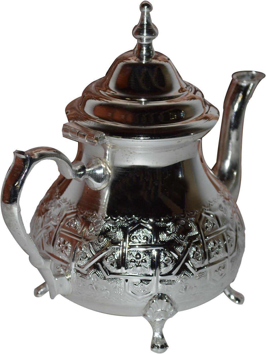 Handmade Moroccan Serving Tea Pot Kettle Hand-carved in Fes Guaranteed