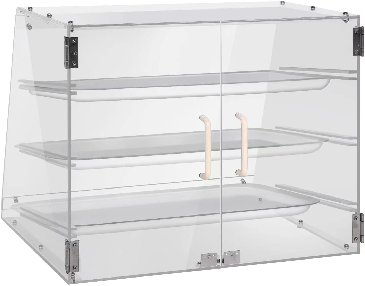 3 Tray Commercial Countertop Bakery Display Case with Rear Doors - 21" x 17 3/4" x 16 1/2"