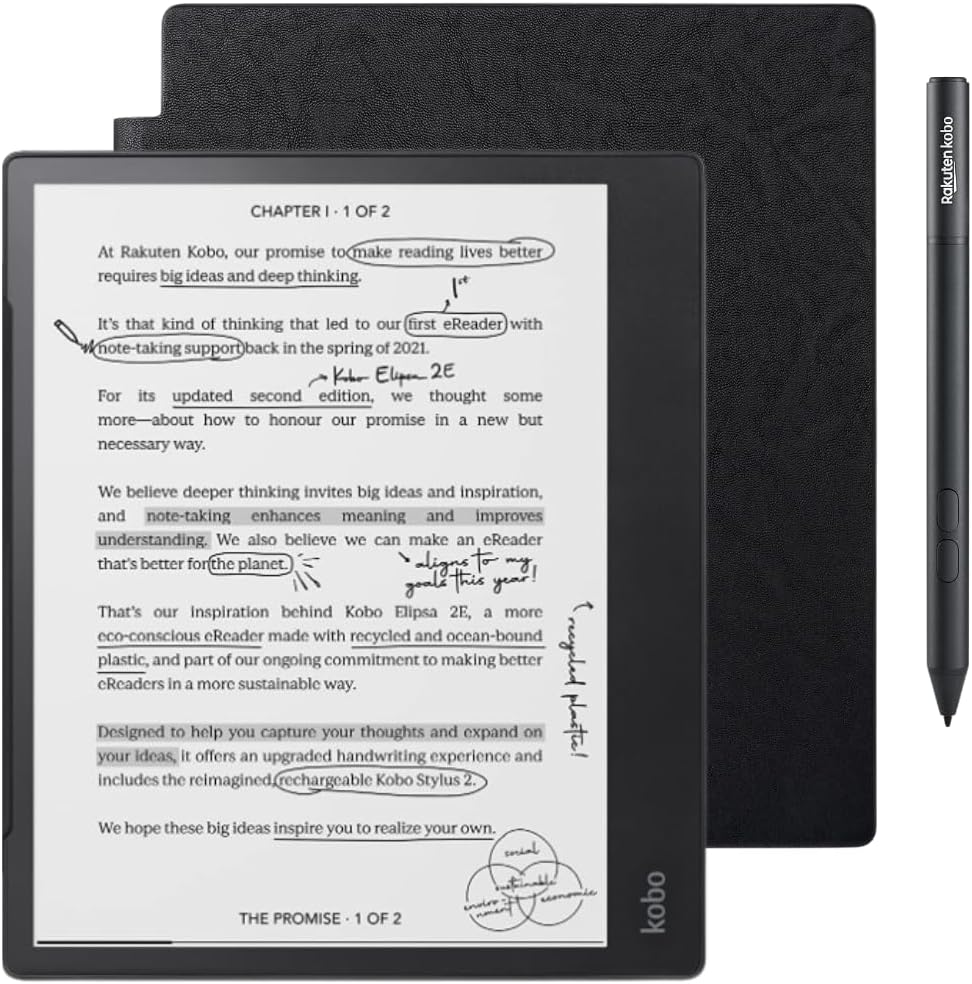 Kobo Elipsa 2E - 10.3" 32GB eReader - Bundle with SleepCover (Black)