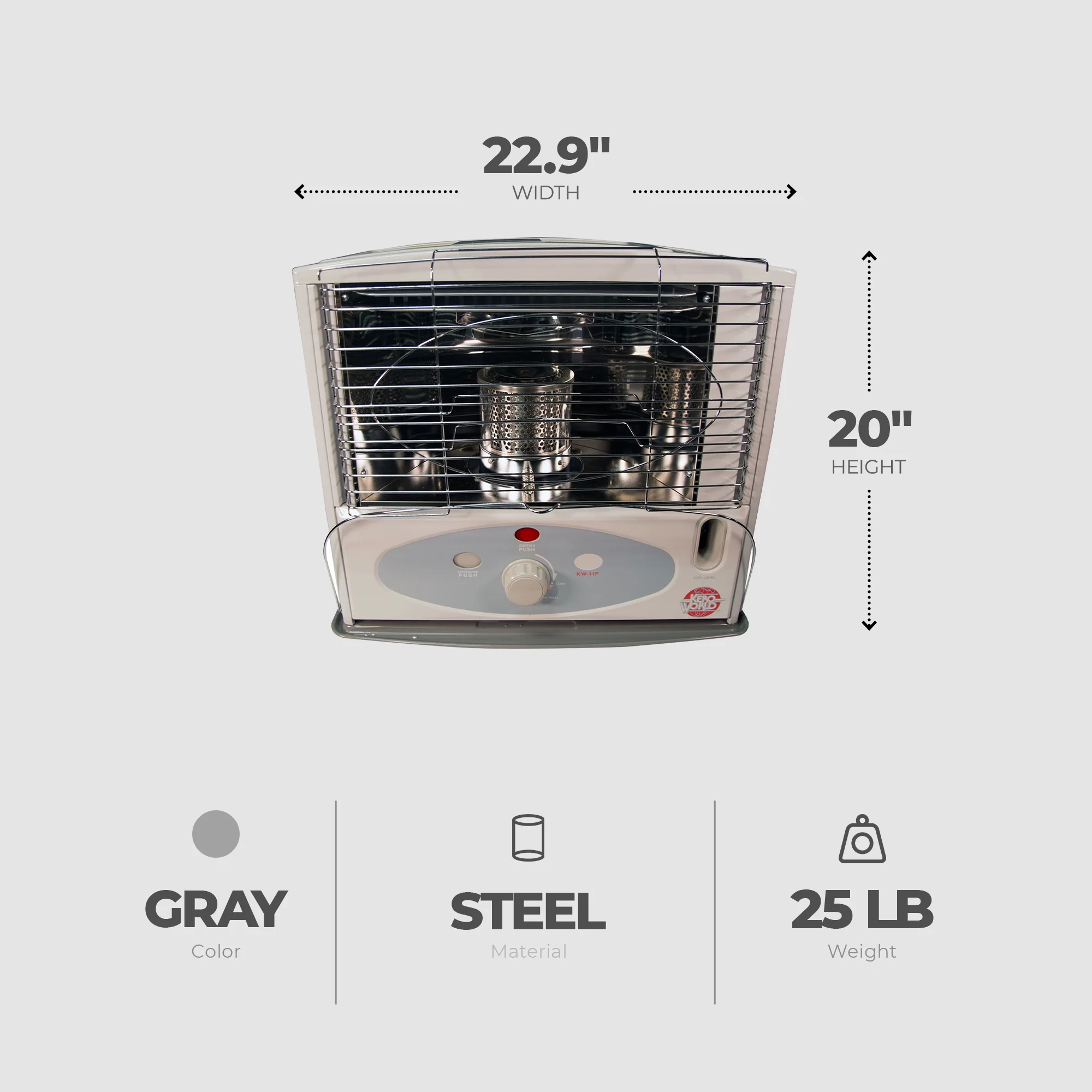 Kero World 10,000 BTU Kerosene Wick Heater with Sure-Seat Chimney System
