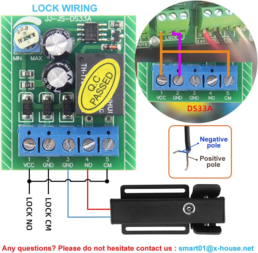 Automatic Electric Gate Lock for Swing Gate Opener Automatic Gate Lock with Control Board AC/DC 12-24V for Multi Gate Door Opener Lock
