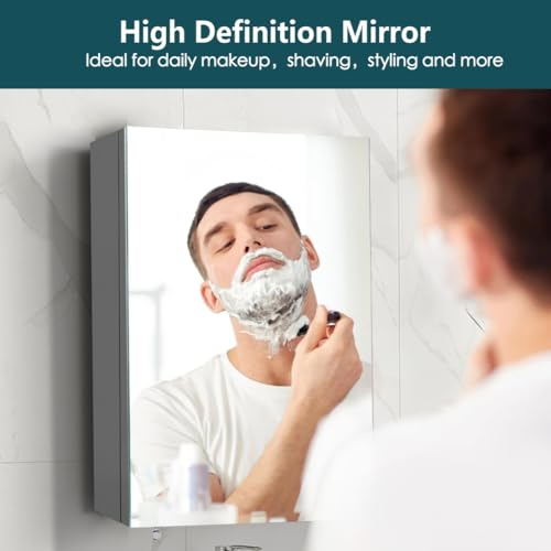 Movo Medicine Cabinet Mirror,18 inch x 24 inch Frameless Mirror Medicine Cabinets for Bathroom,Surface Mount Bathroom Medicine Cabinet with Mirror