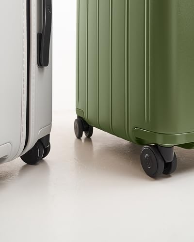 Carry on Luggage 22 X 14 X 9 Airline Approved, 20 Inch Luggage with Front Compartment, Double Spinner Wheels, Hardsided PC, TSA Lock (Shadow, Seine)