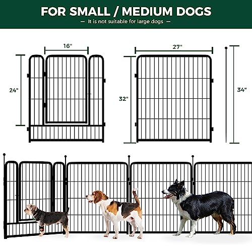 FXW Rollick Dog Playpen for Yard, RV Camping│Patented, 32 inch 16 Panels