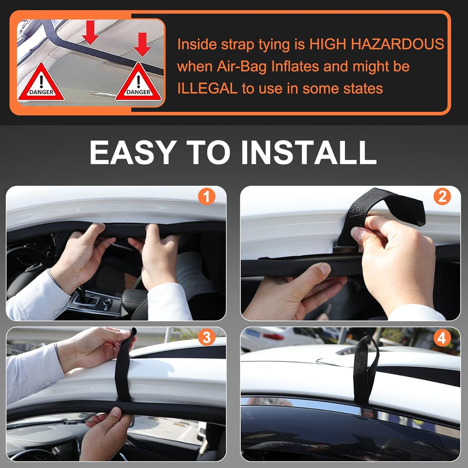 Jifunull Rooftop Cargo Carrier Bag 21 Cubic Feet, Waterproof Soft-Shell Roof Rack Cargo Carrier, 1000D PVC Anti-Tear Car Roof Bag for Vehicle with/Without Racks, Includes 7 Door Hooks, Anti-Slip Mat