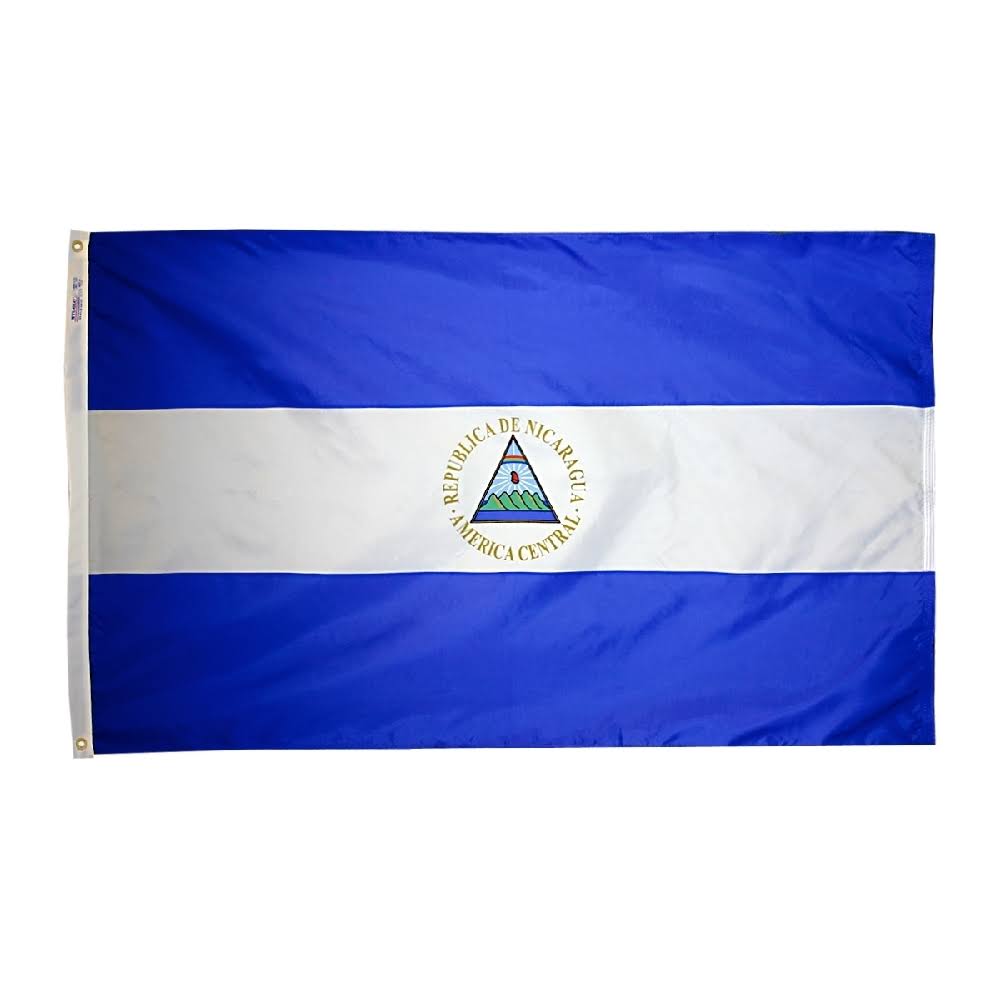 Annin Flagmakers 196239 Nylon SolarGuard Nyl-Glo Nicaragua Flag, 5 x 8&