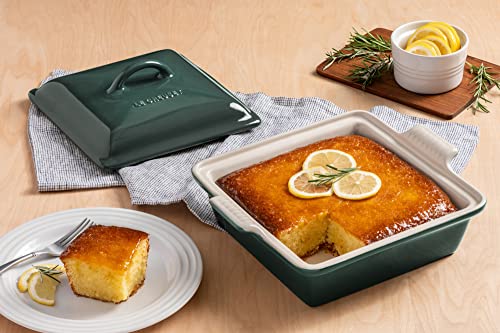 Le Creuset Stoneware Heritage Covered Square Casserole, 2.5 qt. (9"), Cerise