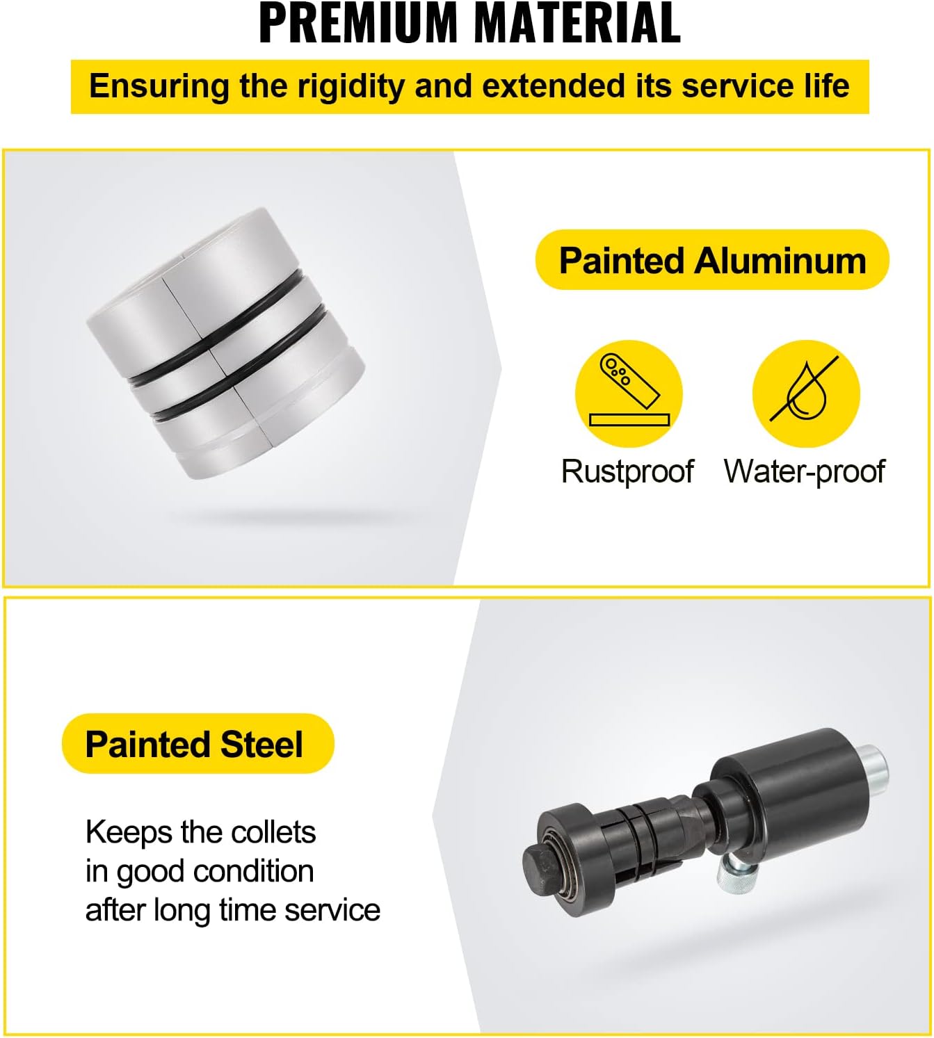 VEVOR Hydraulic Exhaust Pipe Expander, 1-5/8 to 4-1/4 size, 10 T Manual Hydraulic Pipe Stretcher w/4 Dies and 2 Storing Case for Copper, Aluminum Tubes in Car Repairing