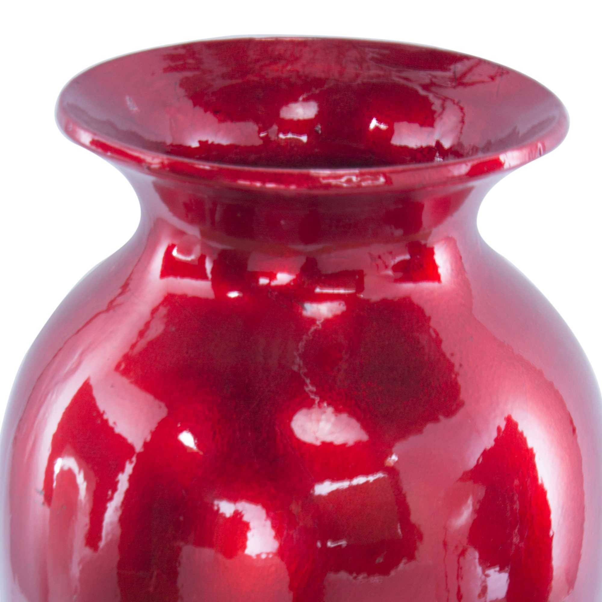 Red and Orange Ceramic Ombre Lacquered Ceramic Vase