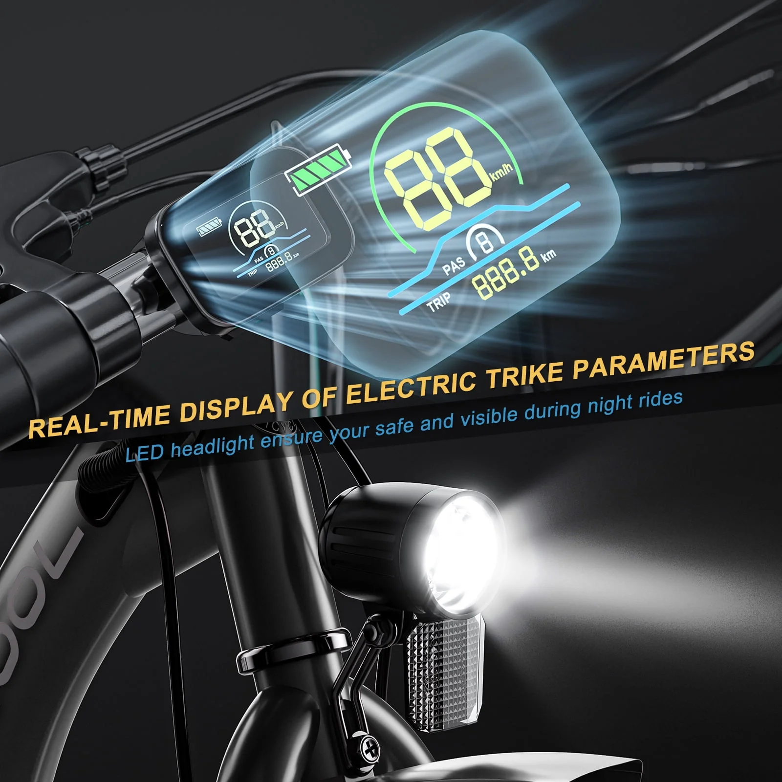 Lilypelle Adult Electric Tricycles,3 Wheel Electric Bike,15.5 Mph Electric Trikes for Seniors,7-Speed & 4 Adjustable Riding Modes Electric Tricycle With Removable Lithium Battery
