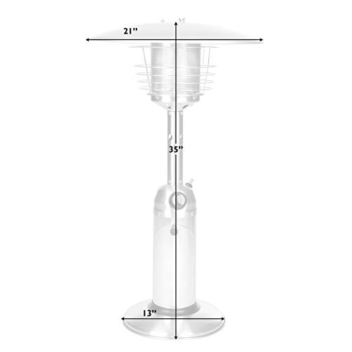 Fire Sense 60262 Portable Patio Heater Outdoor Tabletop Lightweight Propane 10,000 BTU Auto-Shutoff Valve CSA Approved - Stainless Steel