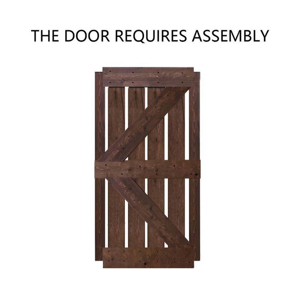 CALHOME 30 in. x 84 in. Knotty Pine Solid Wood Interior Barn Door Slab