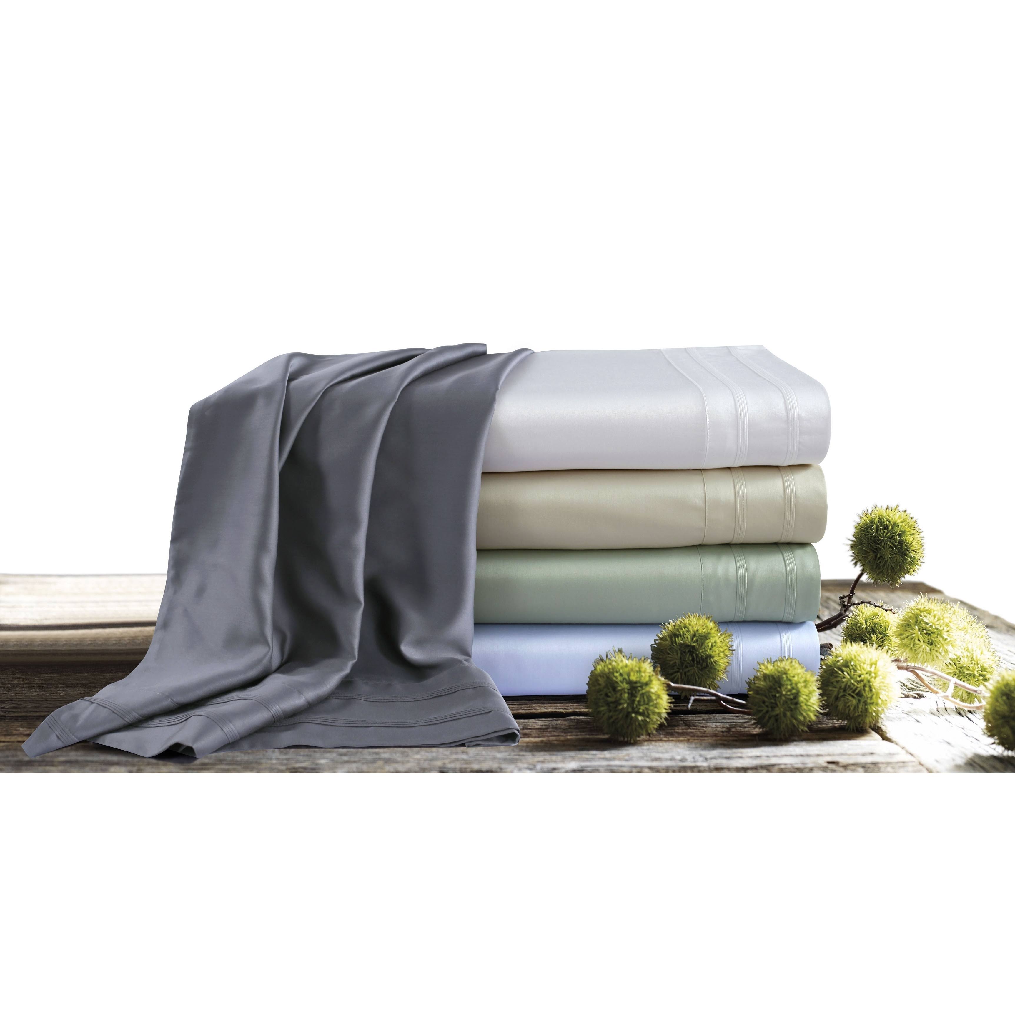 Tribeca Living Rayon from Bamboo 300 Thread Count Extra Deep Pocket Bed Sheet Set (Queen - Sage Green)