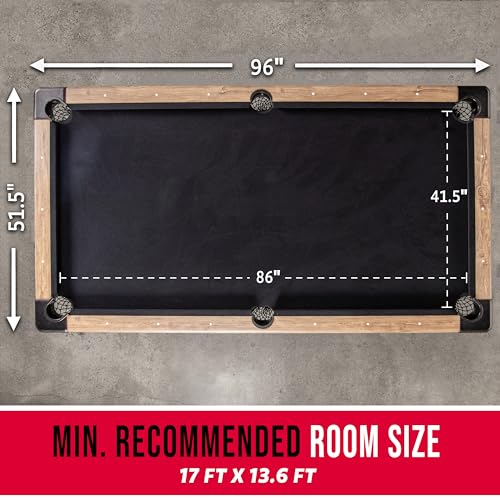 GoSports 7 or 8 ft Portable Pool Table - No Assembly Required Folding Billiard Table