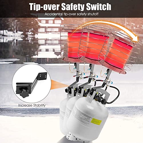 S AFSTAR 35,000-42,000 BTU Tank Top Propane Heater, Portable Propane Heater w/Tip-over Switch & Safety Shut-off, Indoor Outdoor Heaters for Ice Fishing Survival (Propane Cylinder not Included)