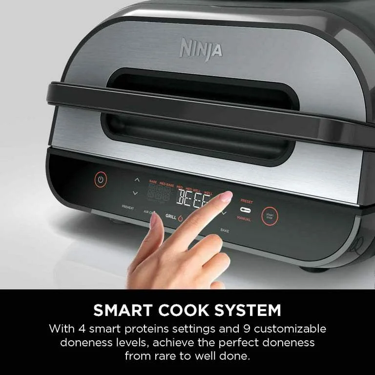 Open Box Ninja FG550 Smart XL 4 in1 Indoor Grill Air Fryer - Gray