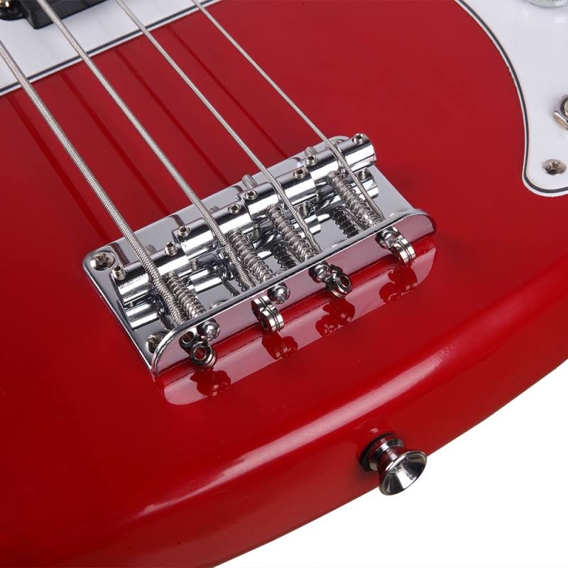 Glarry GP Electric Bass Guitar Red w/ 20W Amplifier