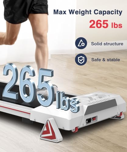 Redliro Walking Pad with Incline, Under Desk Treadmill for Home, Compact Walking Pad for Small Space, Portable Treadmill with Remote Control & Free Installation