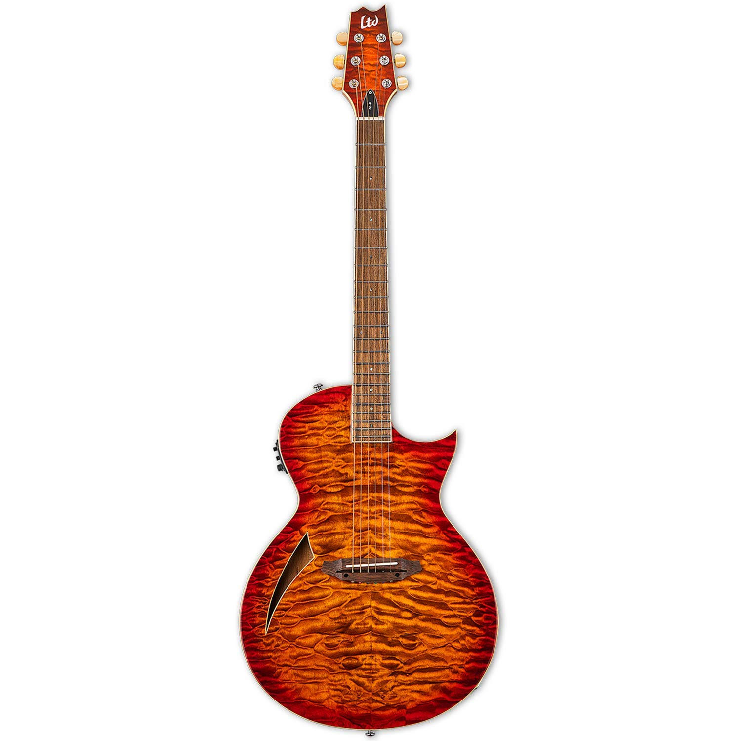 ESP LTD TL-6 Acoustic Electric Thinline Guitar, Tiger Eye Burst