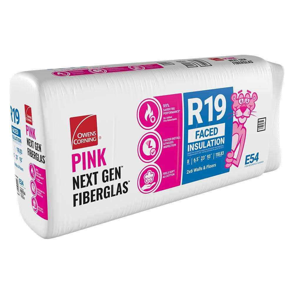 Owens Corning R-19 Faced Fiberglass Insulation Batt 23 in. x 93