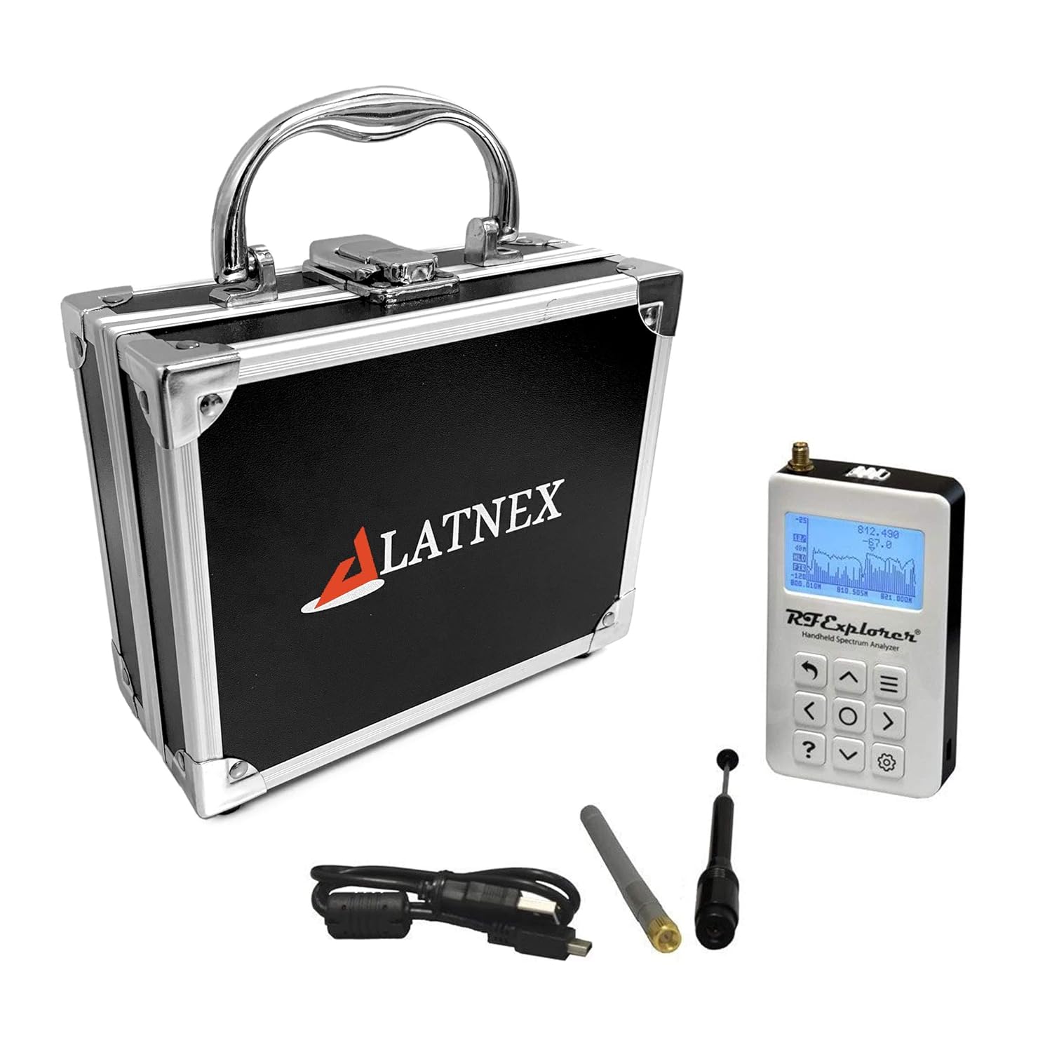 LATNEX Spectrum Analyzer RF Explorer with Aluminum Carrying Case - 6G Combo Plus Slim