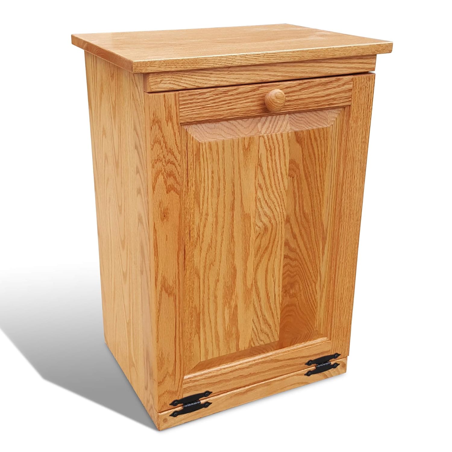 Peaceful Classics Amish Handcrafted Tilt Out Trash Cabinet | Wooden Hideaway Pull Out Garbage Can Holder (Golden Oak)