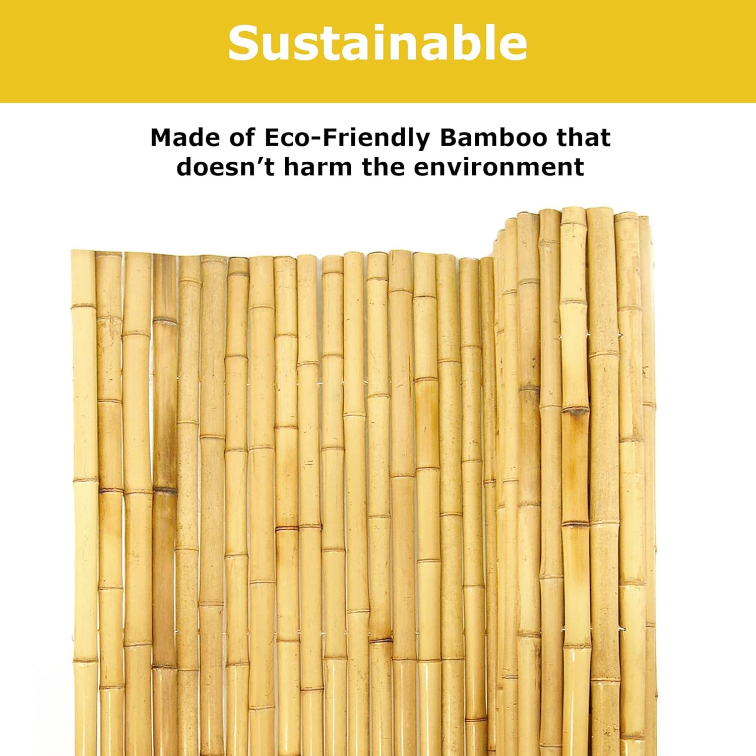 Backyard X-Scapes Natural Bamboo Fencing Decorative Rolled Fence Panel 0.75 in D x 6 ft H x 8 ft L
