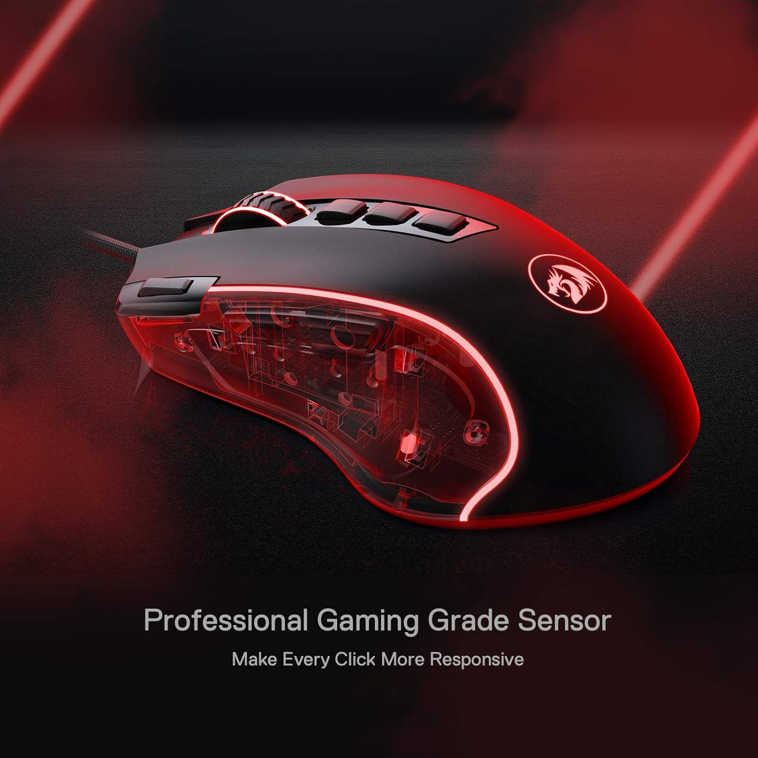 Redragon M612 Predator RGB Gaming Mouse, 8000 DPI Wired Optical Gamer Mouse with 11 Programmable Buttons & 5 Backlit Modes, Software Supports DIY Keybinds Rapid Fire Button Pack of 2