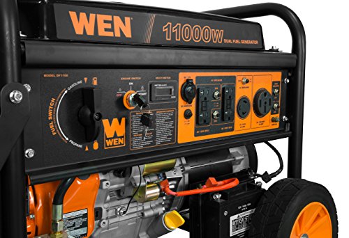 WEN 14,500-Watt 120V/240V Tri-Fuel Generator for Gas, Propane, and Natural Gas, Transfer-Switch Ready with Electric Start, Wheel Kit, and CO Watchdog (TF1450X)