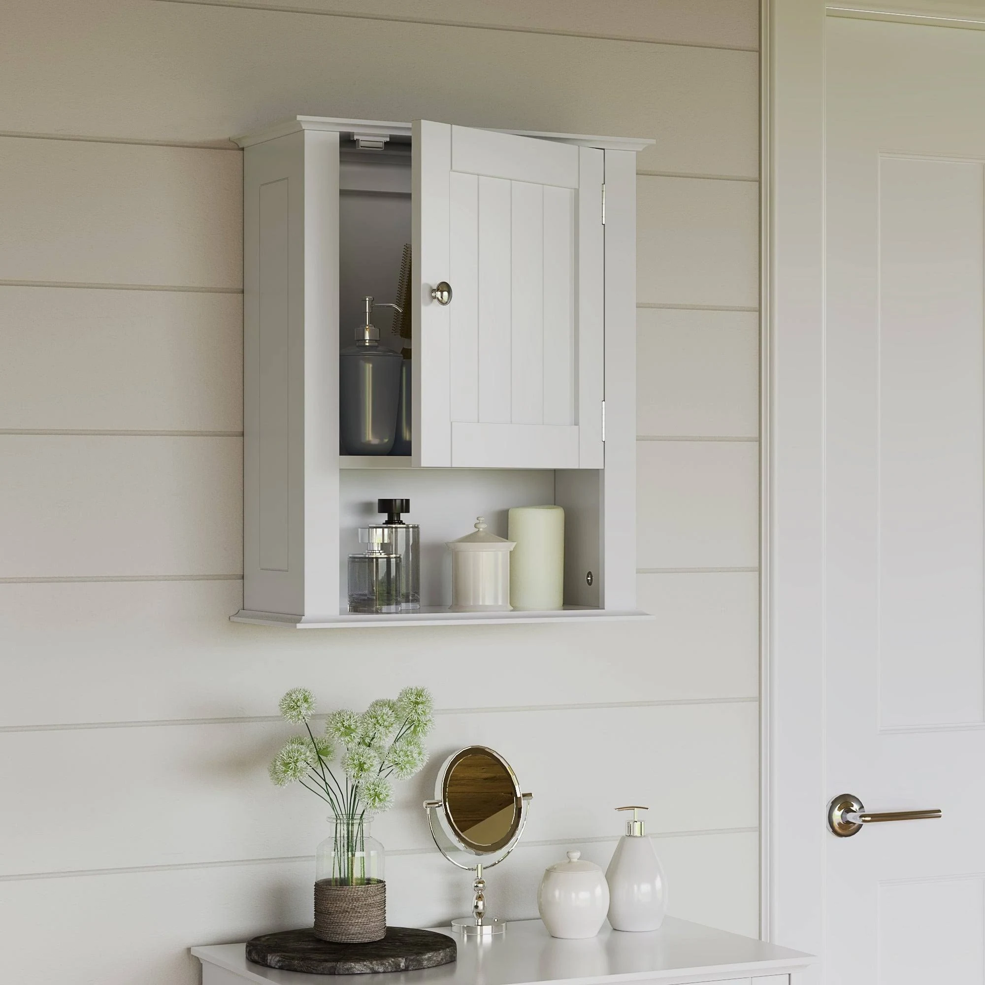 RiverRidge Home Ashland One Door Wall Cabinet, White