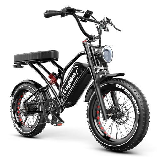 Electric Bike for Adults, 2000W/3000W Peak Single/Double Motor with 48V/52V 25AH/30AH Battery, 20"x4.0" Fat Tires 35MPH/37MPH Ebike, Dual Hydraulic Disc Brake Full Suspension Electric Bicycle