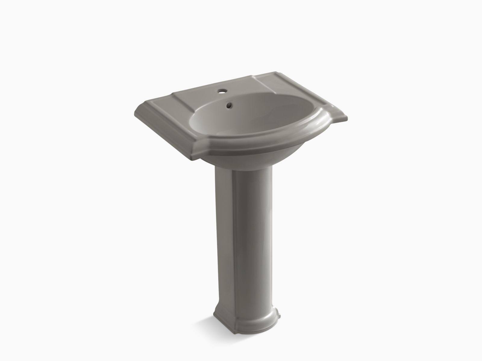 KOHLER K-2286-1-K4 Devonshire 24 In. Pedestal Bathroom Sink with Single Faucet Hole, Cashmere