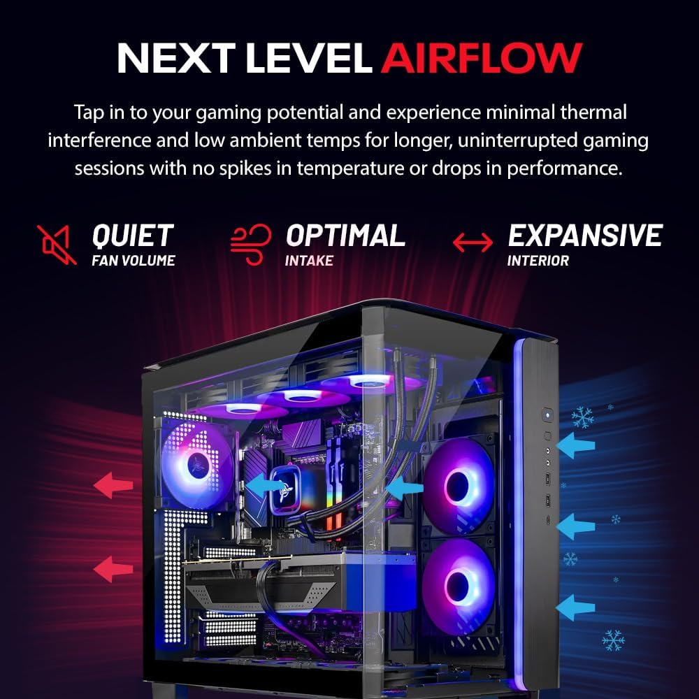 Skytech King 95 Gaming PC Desktop, Ryzen 7 7700X 4.5 GHz (5.4GHz Turbo Boost), NVIDIA RTX 4070 Ti Super 16GB GDDR6X, 1TB Gen4 SSD, 32GB DDR5 RAM 5600 RGB, 750W Gold PSU, ARGB AIO, Wi-Fi, Win 11 Home