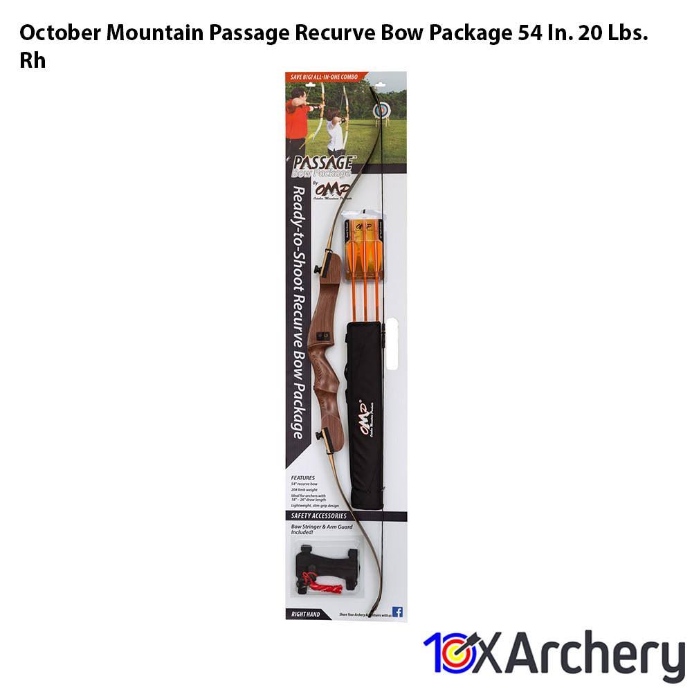 October Mountain 20-lb. 54x22 Passage Recurve Bow Package RH