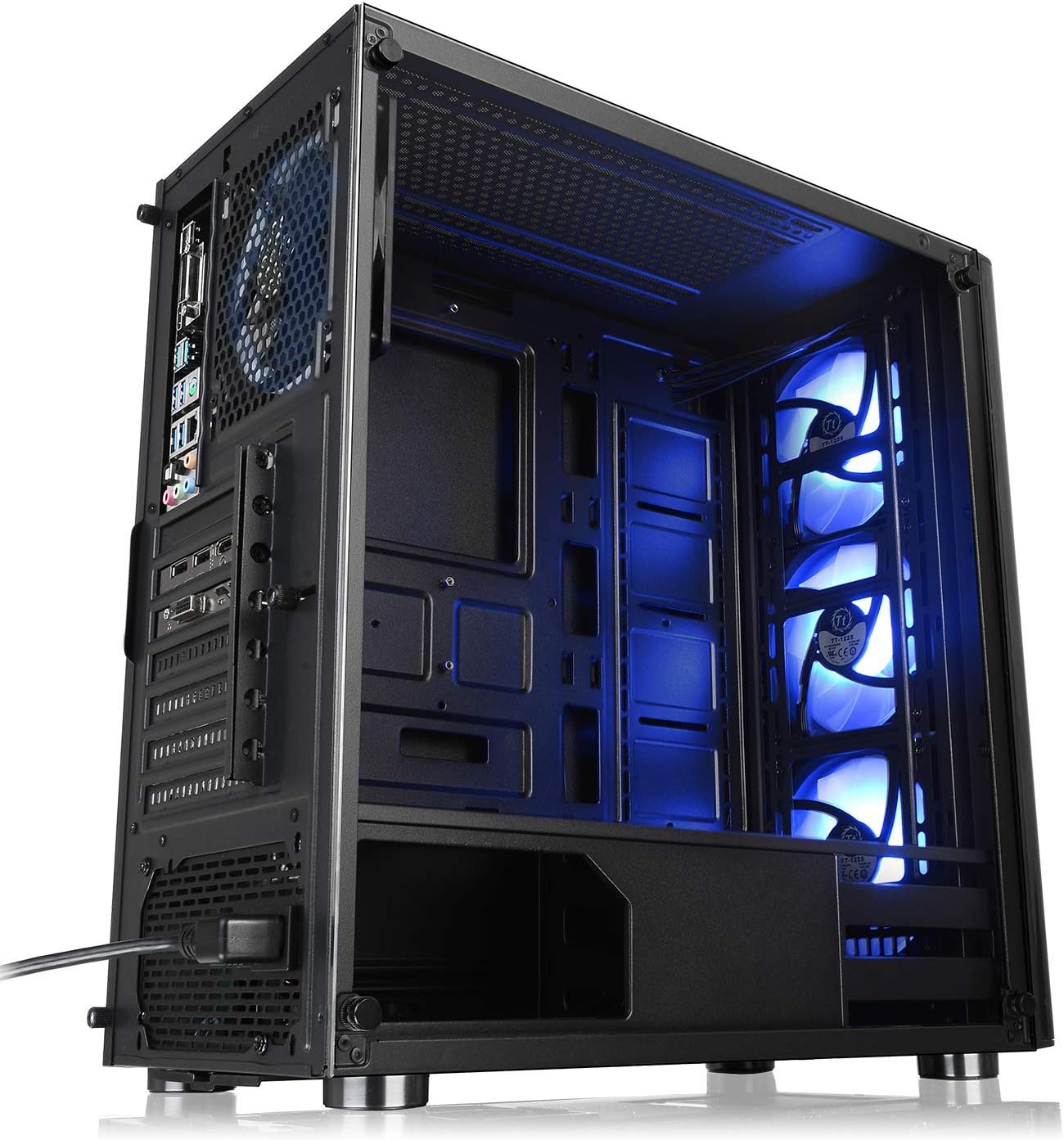 Thermaltake V200 Tempered Glass RGB Edition 12V MB Sync Capable ATX Mid-Tower Chassis with 3 120mm 12V RGB Fan + 1 Black 120mm Rear Fan Pre-Installed CA-1K8-00M1WN-01
