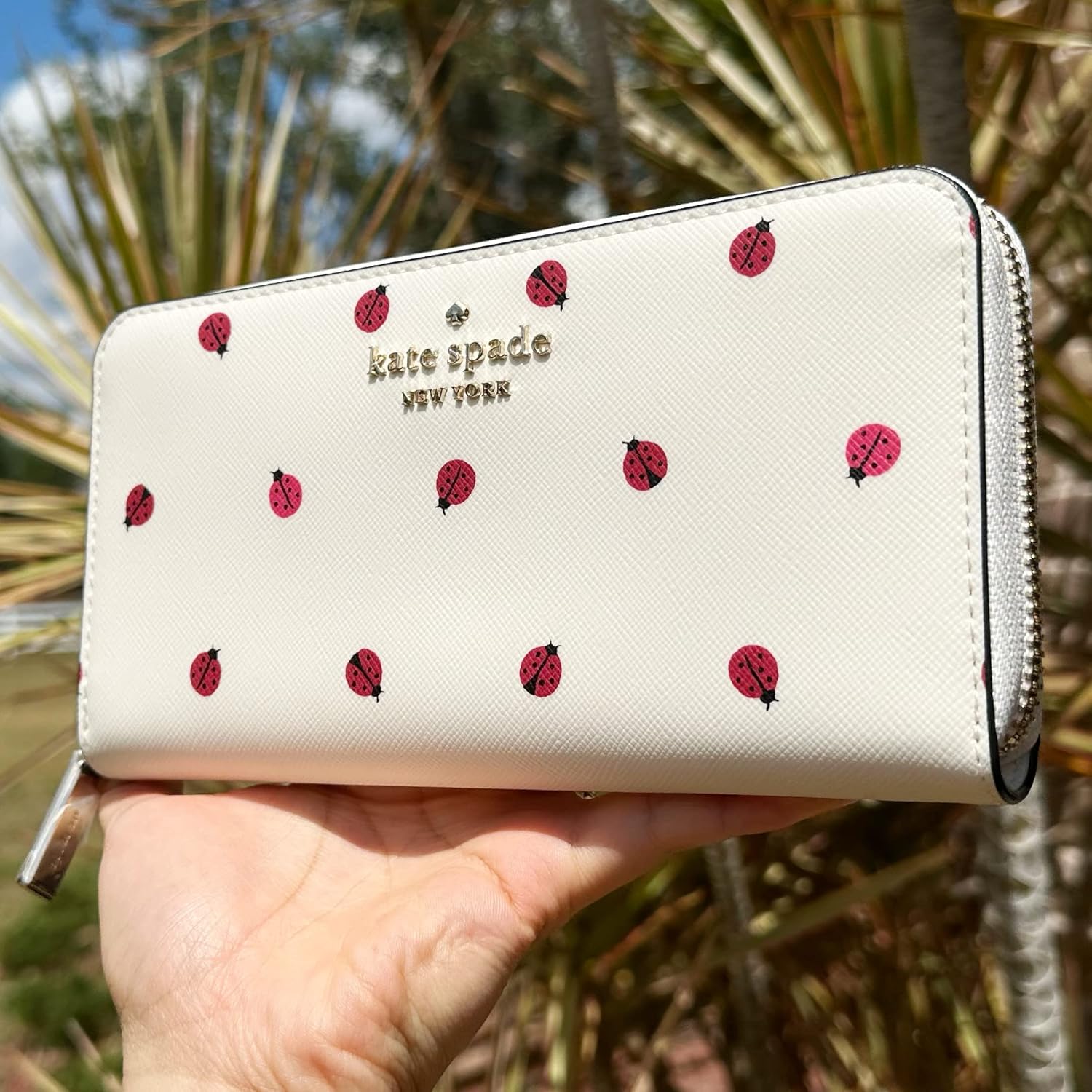 Kate Spade Staci Ladybug Dottie Large Continental Wallet Cream Multi