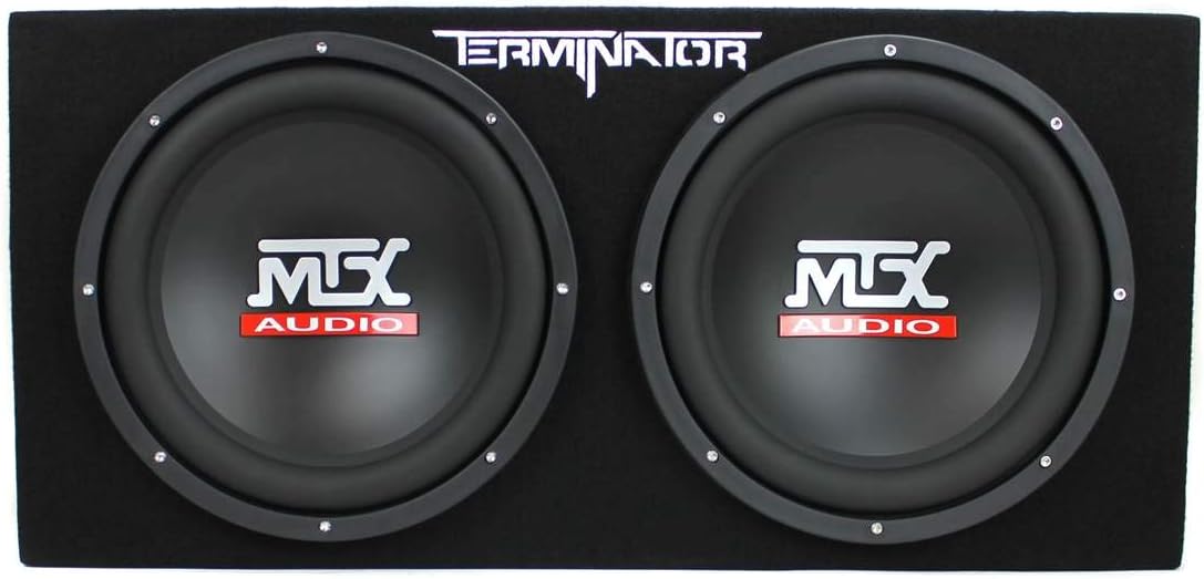 MTX TNP212D2 12 Inch 1200W Dual Loaded Car Subwoofer Audio, Sub Box, and Amplifier with QPower Super Flex 4 Gauge 3000 Watt Amplifier Wiring Amp Kit