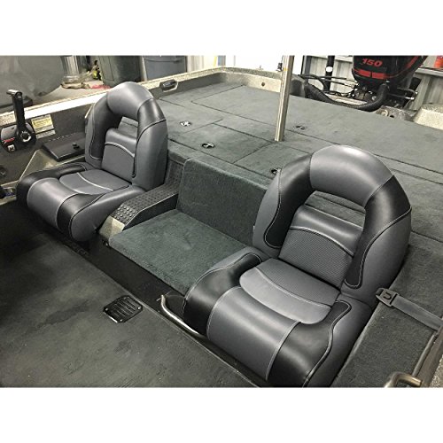 DeckMate Compact Bass Boat Seats (Charcoal & Blue)