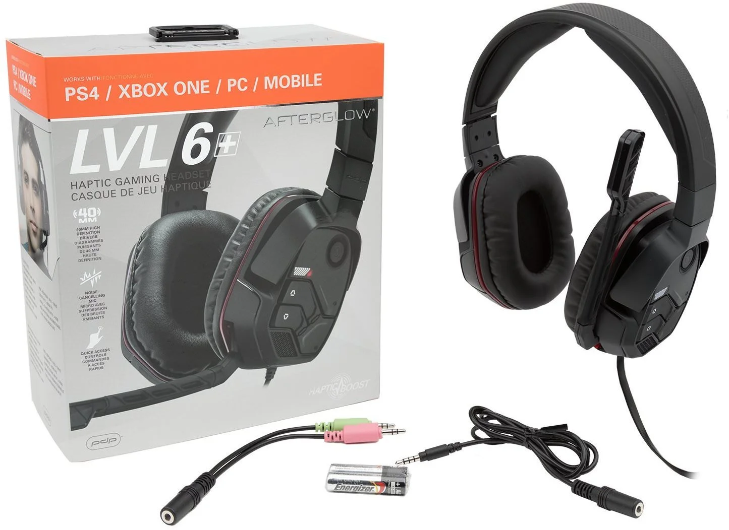PDP Afterglow LVL 6+ Haptic Gaming Headset for Xbox One, PS4, PC