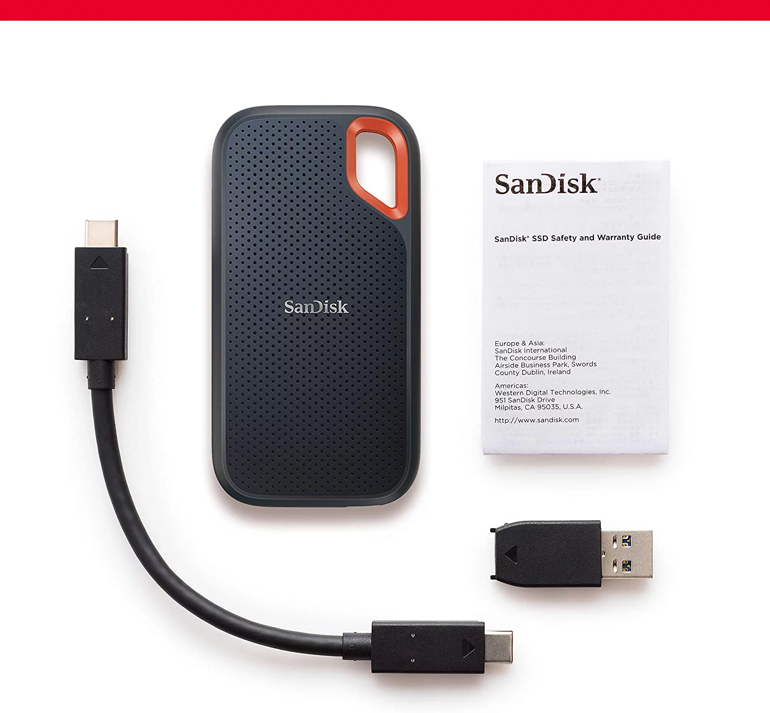 SanDisk 500GB Extreme Portable SSD - Up to 1050MB/s - USB-C, USB 3.2 Gen 2 - External Solid State Drive - SDSSDE61-500G-G25