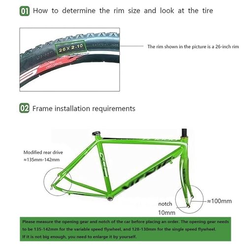 Electric Bikes Conversion Kit, 48V 20"/24" /26"/27.5" /28"/29" /700c Rear Wheel E-Bike Conversion Kit Hub Motor Electric Bike Wheel Conversion Kit