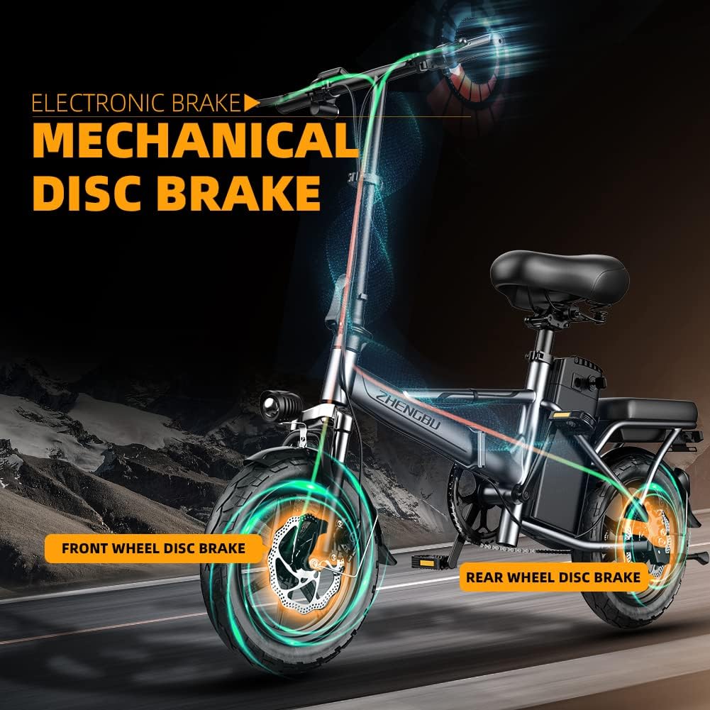 K6 Folding Electric Bike for Adults, Magnesium Alloy 500W 21MPH Mountain Ebikes for Adults with 48V 12.8Ah LG Cells Removable Battery,20'' Electric Bicycle,Dual Suspension,7-Speed Gears