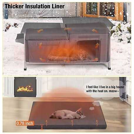 aivituvin Insulated Cat House for Outside Winter Warm Liner Inside AIR93-IN - Pet Supplies online store