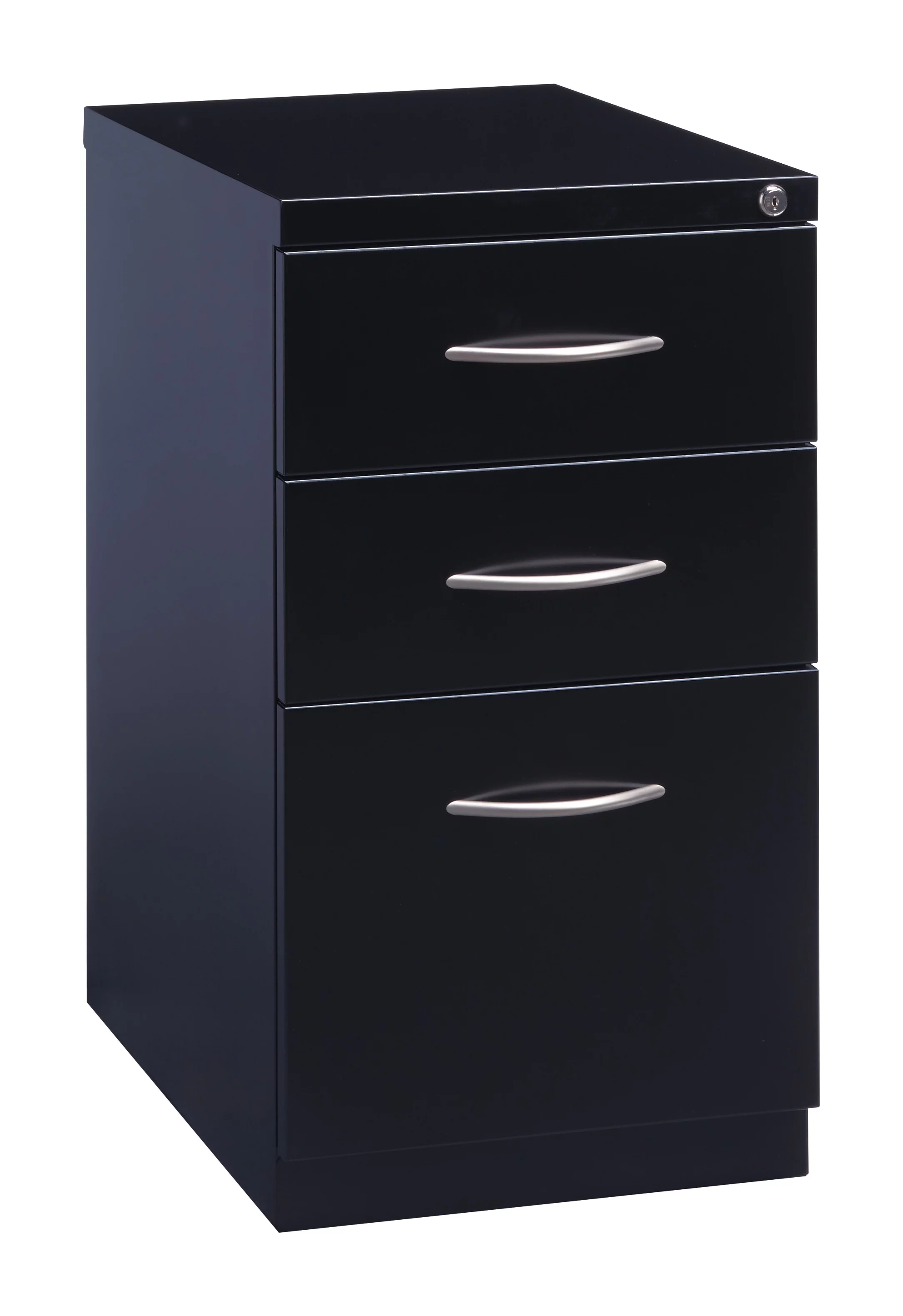 Hirsh 23" Deep Mobile Pedestal File Cabinet 3 Drawer Box-Box-File, Letter Width, Black