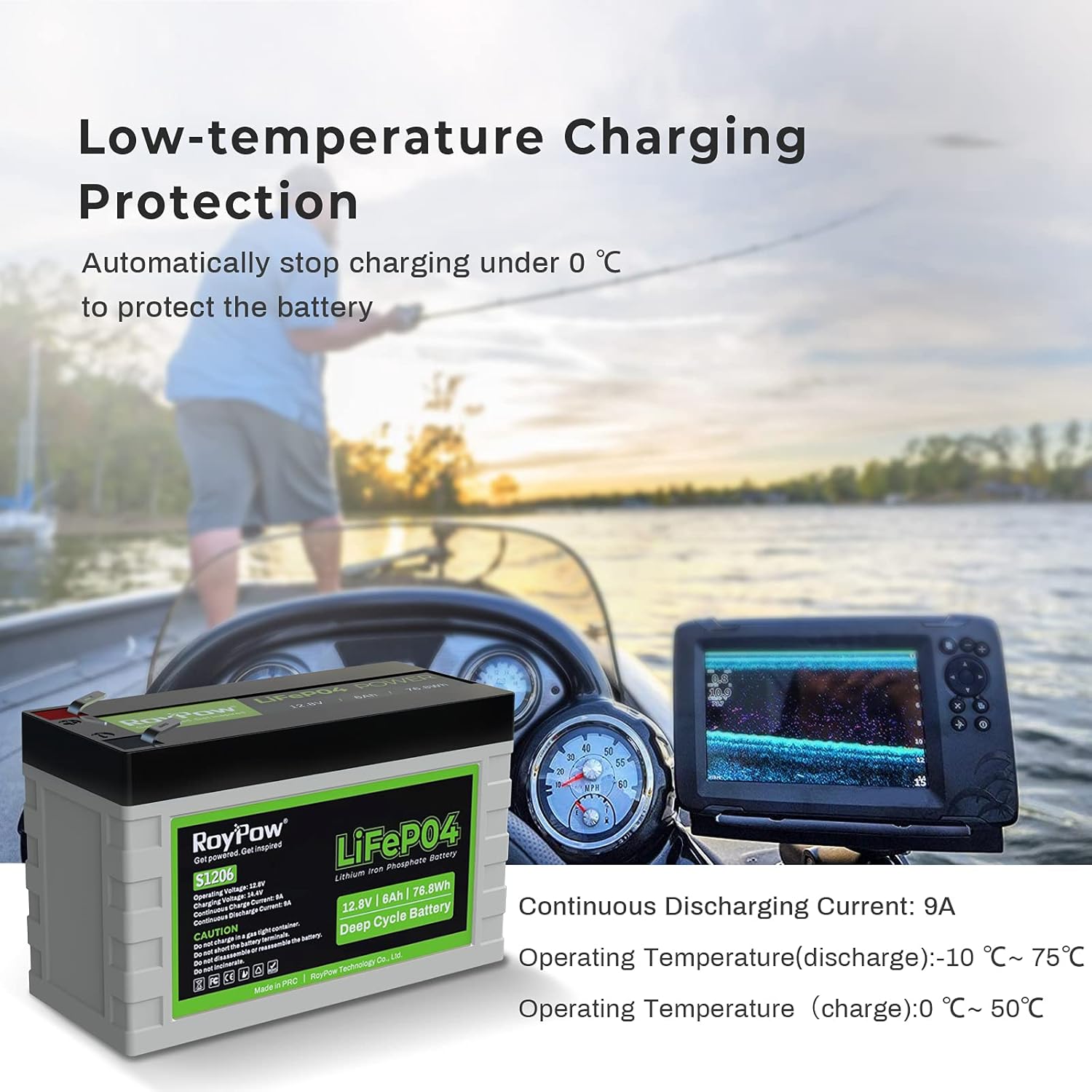 12V Lithium Battery 30Ah, RoyPow Deep Cycle LiFePO4 for RV, Solar Marine and Off-grid Applications